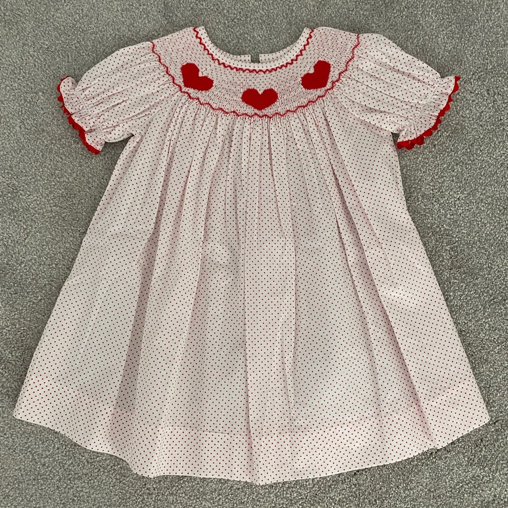 Sweet smocked Valentine / heart dress